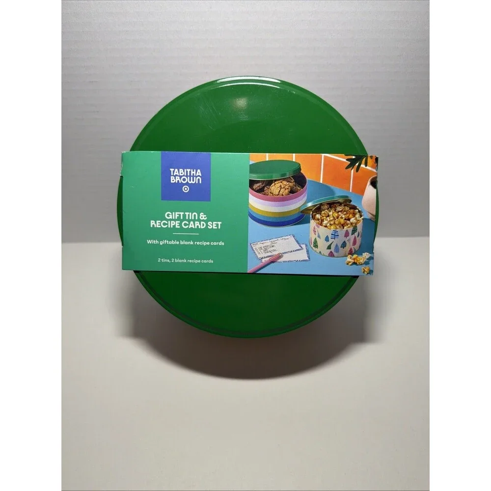 Tabitha Brown‎ Gift Tin & Recipe Card Set - 2 Nesting Tins/Recipe Cards - NEW